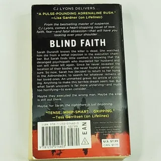Photo of Blind Faith by CJ Lyons Paperback Mystery Thriller Suspense Book 2012