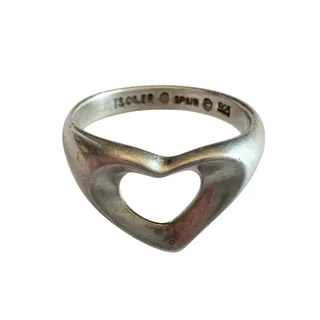 Photo of Tiffany & Co. Elsa Peretti Open Heart Ring - Size 5 - Sterling Silver