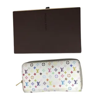Photo of Louis Vuitton Murakami Monogram Mulicolore Porte-Tresor International Wallet in White