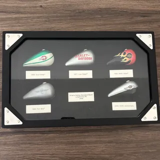 Photo of Harley-Davidson 2004 Collectible Mini Gas Tank Shadowbox Set Buell Holiday 6pc