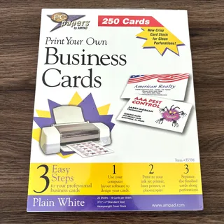 Photo of Ampad PC Papers Printable Business Cards - Pack of 250 Cards - White