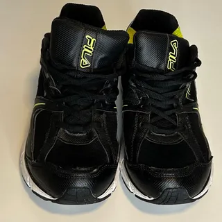 Photo of Fila men’s running shoes black neon yellow athletic sneakers size 11  Used