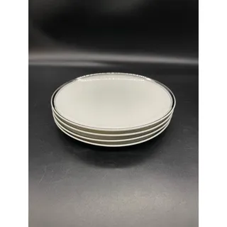 Photo of Fukagawa China Arita #900P Set of 4 Bread Plates White with Silver Rim 6.25"