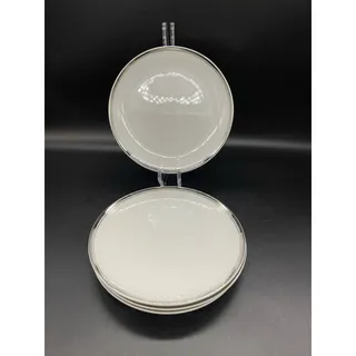 Photo of Fukagawa China Arita #900P Set of 4 Bread Plates White with Silver Rim 6.25"