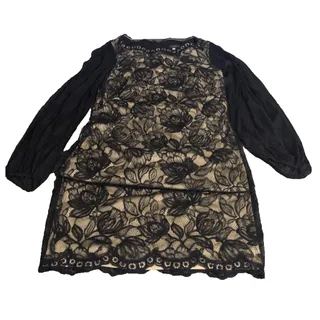 Photo of Tadashi Shoji 12 Black Floral Lace Long Sleeve Mini Dress