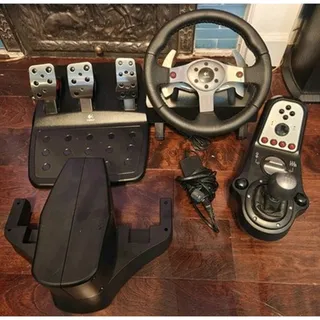 Photo of Logitech G25 Racing Wheel Pedals 6-Speed Shifter PSU Tested Working PC PS3 Sim