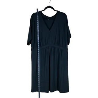 Photo of J.Jill Wearever Dress Women’s XL Black V-Neck Midi Stretch Flowy Casual Summer