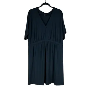 Photo of J.Jill Wearever Dress Women’s XL Black V-Neck Midi Stretch Flowy Casual Summer