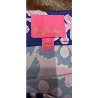 Photo of Lilly Pulitzer Size 2 Navy Pink Turtle Leaf Print Maxi Dress