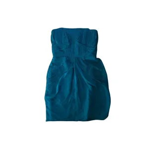 Photo of Shoshanna Teal Strapless Pleated Cocktail Mini Dress Size 6 NWT