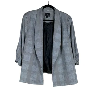 Photo of Worthington Blazer Women’s Plus 2X Gray Black Plaid Open Front Work Office