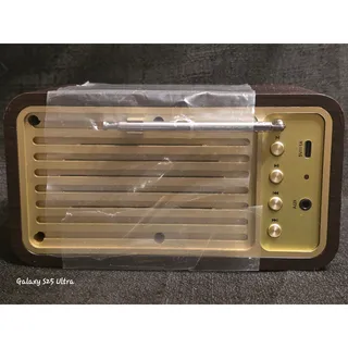 Photo of Hearth & Hand Wood & Brass Bluetooth Radio V5.4 – Retro Style – New Open Box
