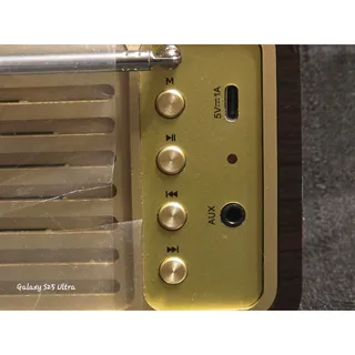 Photo of Hearth & Hand Wood & Brass Bluetooth Radio V5.4 – Retro Style – New Open Box