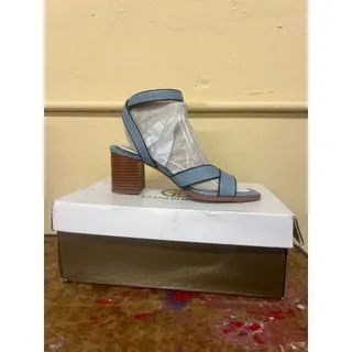 Photo of Giani Bernini Light Blue Denim Block Heel Sandals Women's 6.5