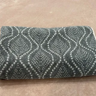 Photo of Trident Boho Luxury Bath Towel Gray Ivory Reversible Geometric Fringe Soft 55x30