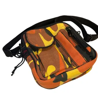Photo of Vintage Rothco Savage Orange Camo Excursion Organizer Crossbody Belt Bag Y2K