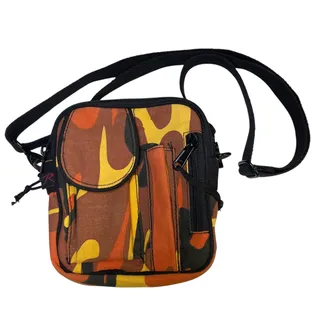 Photo of Vintage Rothco Savage Orange Camo Excursion Organizer Crossbody Belt Bag Y2K