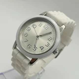 Photo of Women’s Silver-tone Stainless Steel Watch White Silicon Band, working