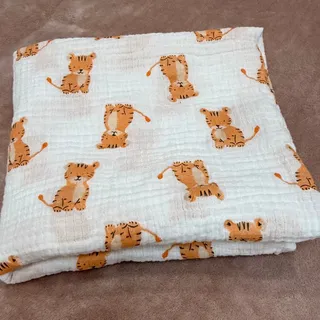 Photo of Aden + Anais Essentials Orange Tigers Muslin Baby Receiving Blanket Cotton 48x42