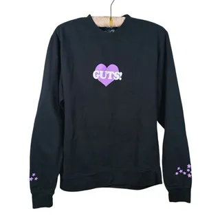 Photo of Olivia Rodrigo GUTS World Tour Sweatshirt Womens S Black Popstar Concert Merch