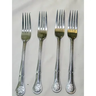 Photo of Pfaltzgraff Tea Rose Dinner Forks Stainless Steel Floral Flatware Set of 4