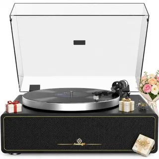 Photo of All-in-One Record Player with 4 Speakers & Bluetooth