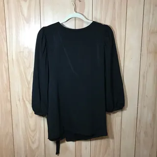 Photo of NWT Isabel Maternity Ingrid Isabel Black Wrap Top 3/4 Puff Sleeve Nursing M