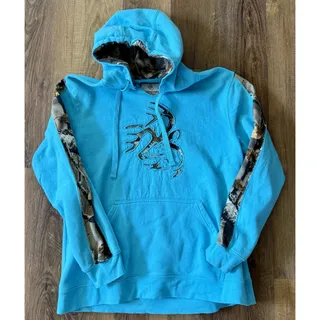 Photo of Legendary Whitetails Women’s Turquoise Camo Accent Hoodie Sweatshirt Size XL