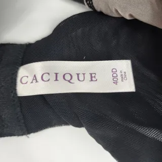 Photo of Cacique Black Lace Sexy Underwire Full Coverage Plunge Bra Size 40DD