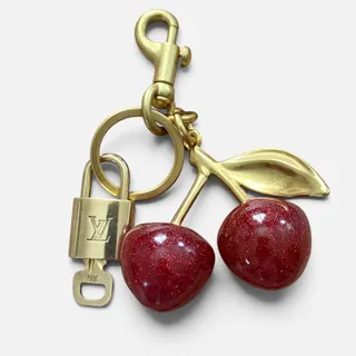 Photo of Louis Vuitton Lock & Key #304 w/a Red Glitter Cherry Bag Charm / Keychain