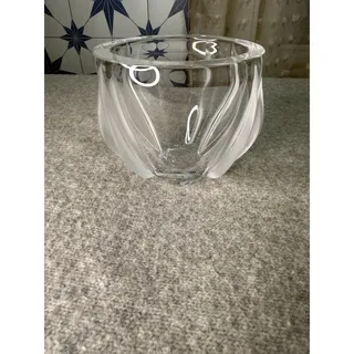Photo of Lalique France Double Signed Dated 10.23.93 Frosted Crystal Tulip Leaf Bowl