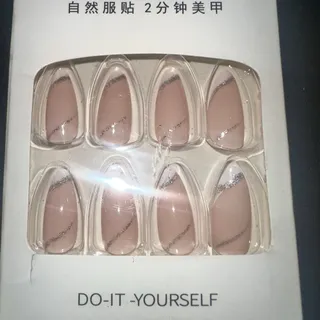 Photo of Press On Nails French Pink Silver White Fake Nails