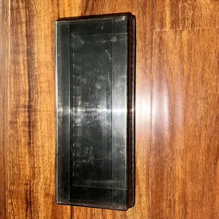 Photo of Vintage 1980 Cassette Tape Organizer Black /Smoke Lid Hard Plastic 15 Tape Cases