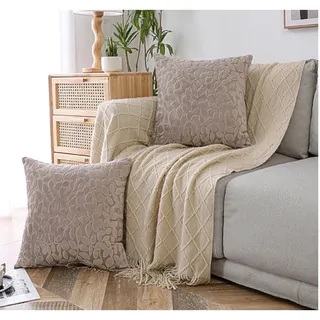 Photo of Regal Home Cut Leaf 20x20 Square Throw Pillow - color- linen