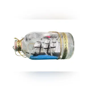 Photo of Vintage Mini Glass Ship in a Bottle Nautical Decor Ornament