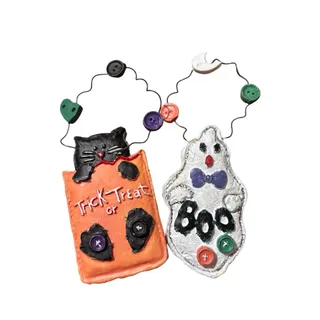 Photo of Handcrafted Folk Art Miniature Halloween Ornaments