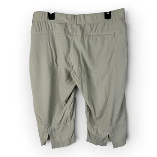 Photo of Eddie Bauer Active Fit Cropped Cargo Pants Size L Khaki Stretch Nylon Capri