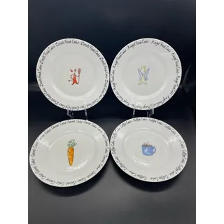 Photo of 10 Strawberry Street Set of 4 Dessert Plates 8" Cake Plates Made in Sri Lanka
