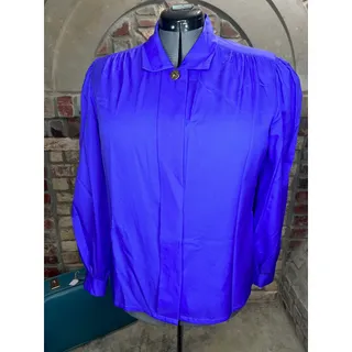 Photo of blouse button down purple hidden button