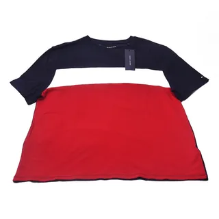 Photo of Tommy Hilfiger Men’s Large Colorblock Logo T-Shirt Navy White Red NWT