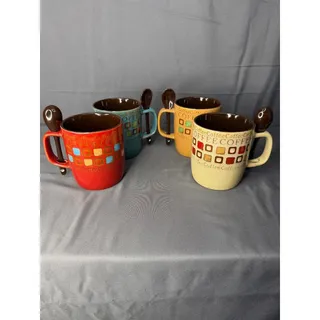 Photo of Gibson Mr. Coffee Cafe Americano 4 Person 8 Piece 13 Oz Mug Set with Spoons