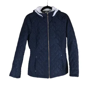 Photo of CiSono Los Angeles Jacket Women’s Medium Navy Blue Quilted Fleece Lined Hooded