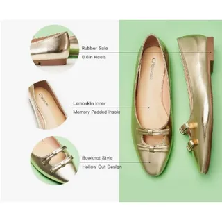 Photo of C.Paravano Women's Ballet Flats Bowknot Round Toe Slip-On Size 10 US / 41 EU