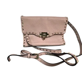 Photo of Valentino Garavani Pink Leather Rockstud Crossbody Bag