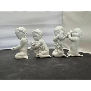 Photo of Bing & Grøndahl White Porcelain Children of the Sea Set #2264 #2265 #2266 #2267
