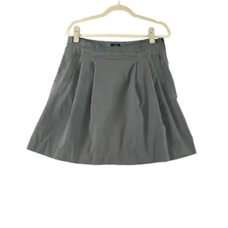 Photo of J.CREW Cotton Mini Skirt Sz 8 Gray Front Please Pockets A-Line Retro City Chick 