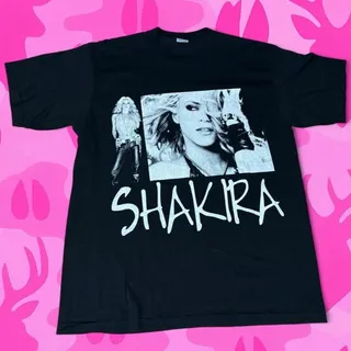 Photo of Vtg Y2K Shakira Graphic T-Shirt Pop Music Black Mens XL