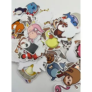 Photo of Cute Cartoon Animal Assorted Waterproof Vinyl Stickers Pack