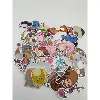 Photo of Cute Cartoon Animal Assorted Waterproof Vinyl Stickers Pack