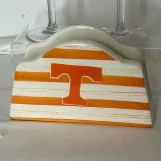 Photo of Tennessee Volunteers Tervis Wine Goblets & Ceramic Napkin Holder 3 Piece Set